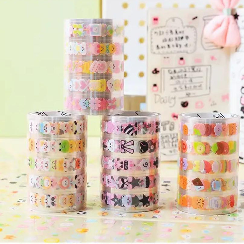 (Buy 1 Get 1 Free ) Premium Mini Emoji sticker Washi Tape l  Pack of 1  Roll