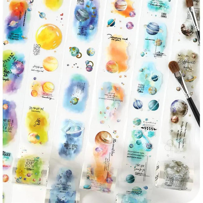 (Buy 1 Get 1 Free ) Premium universe sticker Washi Tape l Pack of 1 Roll