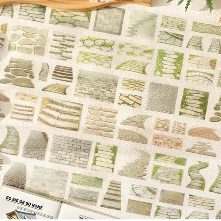 Premium Green Bricks sticker Washi Tape l Pack of 1 Roll