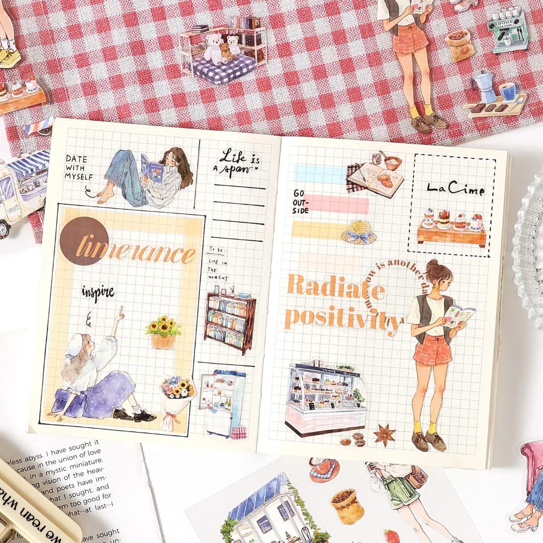(Buy 1 Get 1 Free ) Premium Fun times theme Sticker for journaling and scrapbooking l Pack of 1 contains 4 sheets