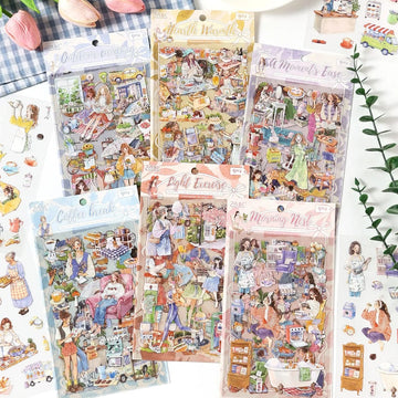 (Buy 1 Get 1 Free ) Premium Fun times theme Sticker for journaling and scrapbooking l Pack of 1 contains 4 sheets