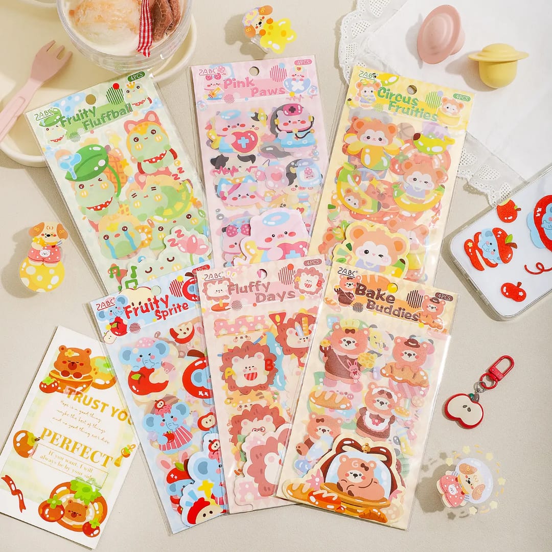 (Buy 1 Get 1 Free ) Premium Buddies theme Sticker for journaling and scrapbooking l Pack of 1 contains 4 sheets