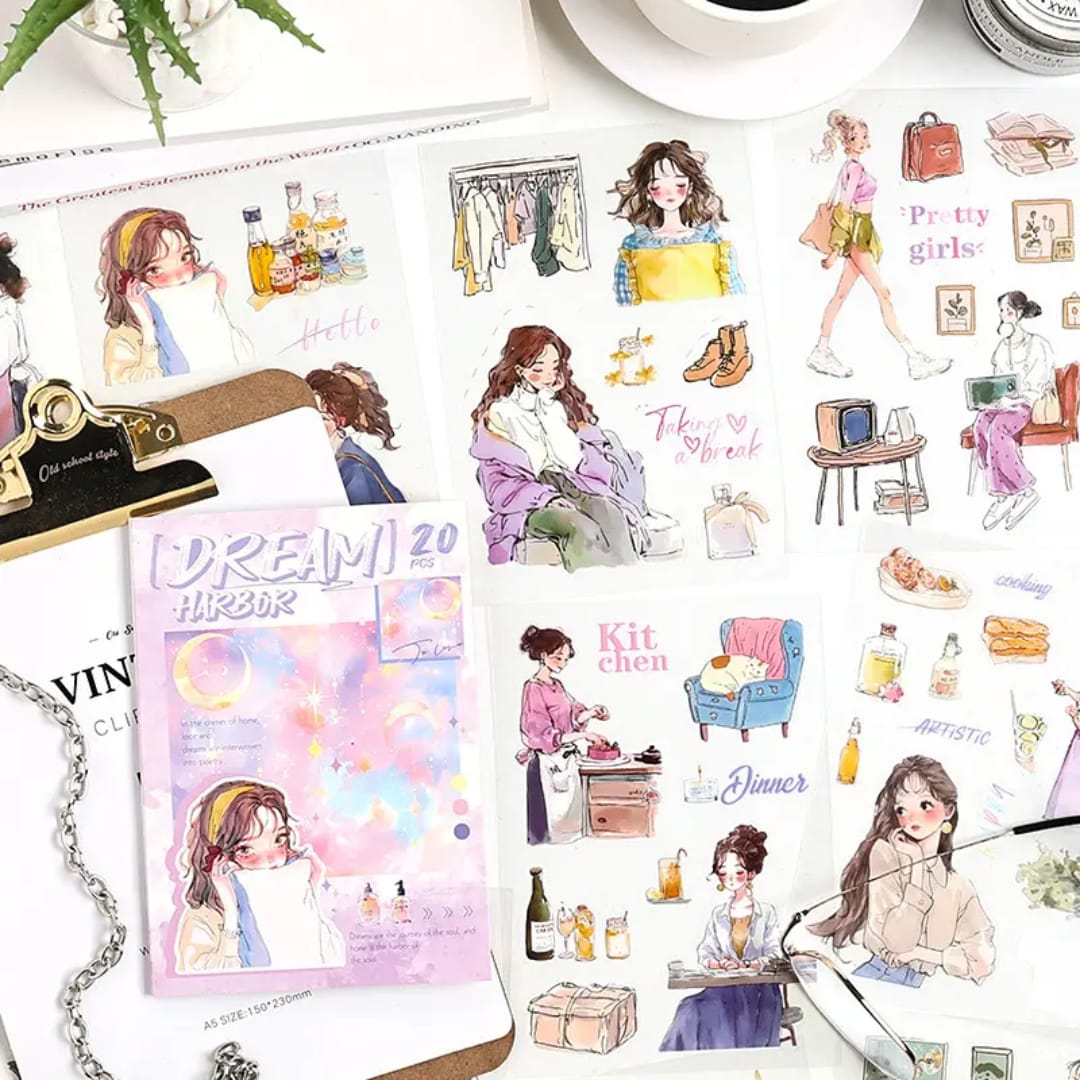Premium Human Character Sticker book for Journaling & Scrapbooking l Pack of 1 contains 20 sheets