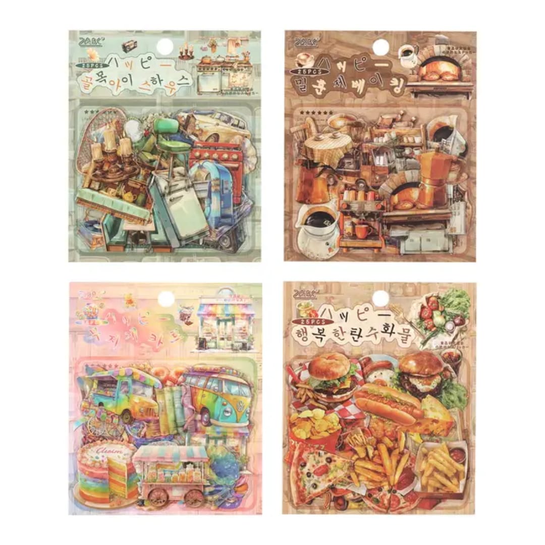 Premium Fastfood theme Sticker for journaling and scrapbooking l Pack of 1 contains 25 Pcs