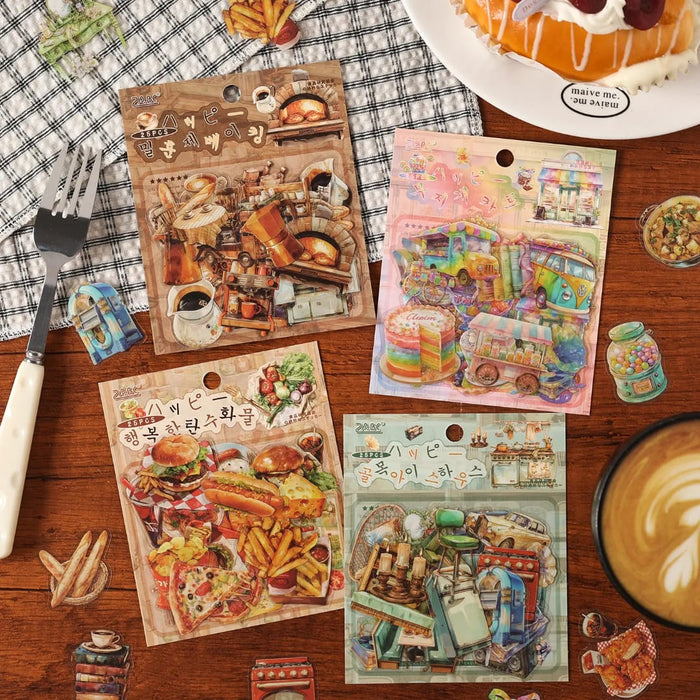 Premium Fastfood theme Sticker for journaling and scrapbooking l Pack of 1 contains 25 Pcs