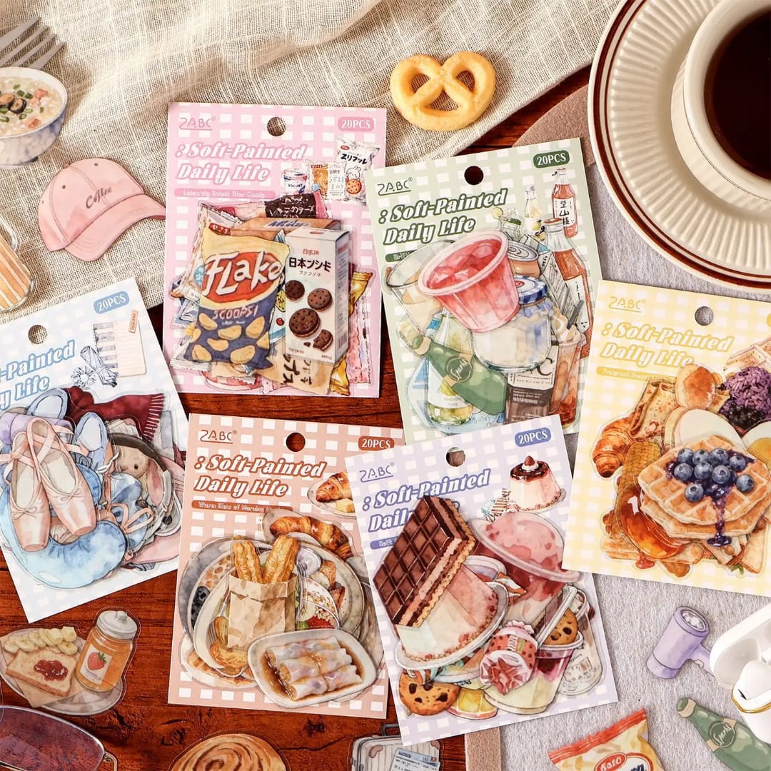 Premium Fastfood theme Sticker for journaling and scrapbooking l Pack of 1 contains 20 Pcs