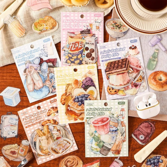 Premium Fastfood theme Sticker for journaling and scrapbooking l Pack of 1 contains 20 Pcs