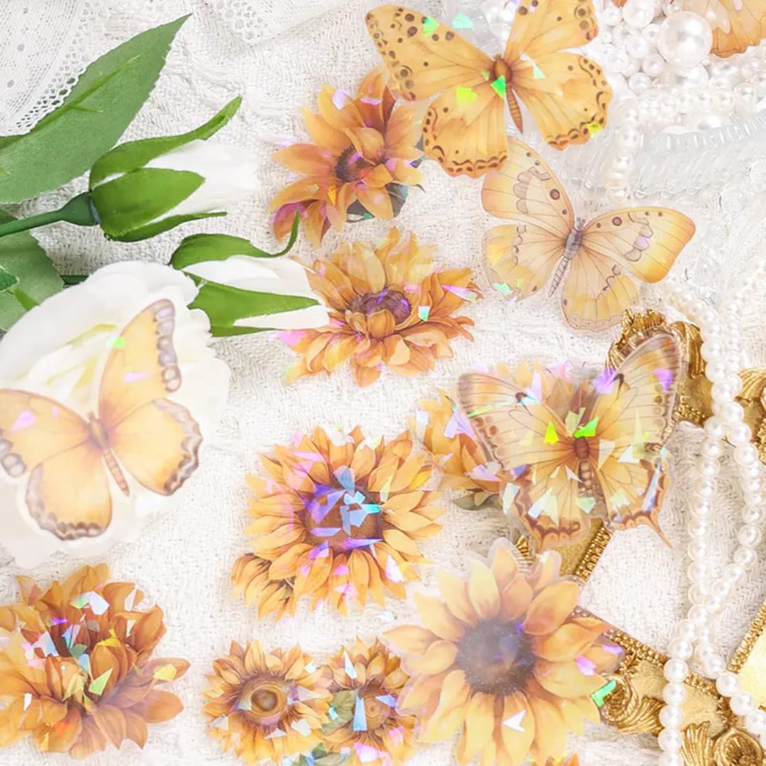 Premium Floral Sticker for Journaling & Scrapbooking l Pack of 1 contains 60 stickers