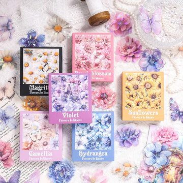 Premium Floral Sticker for Journaling & Scrapbooking l Pack of 1 contains 60 stickers