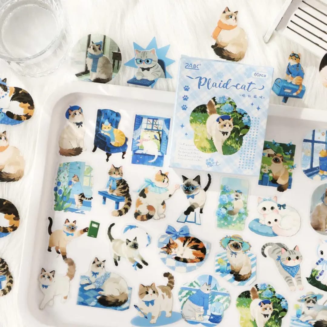 Premium Kitty cat Sticker for Journaling & Scrapbooking l Pack of 1 contains 60 stickers