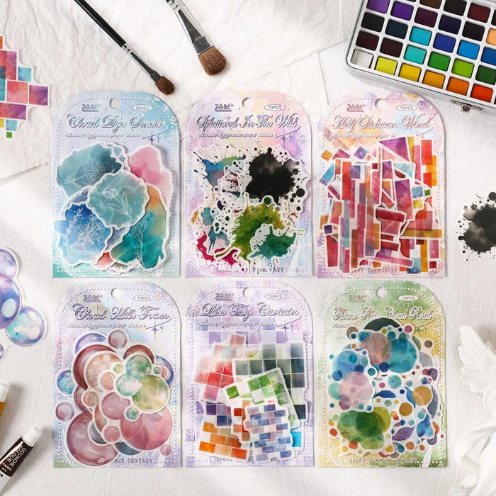 Premium Pastel abstract Sticker for journaling and scrapbooking l Pack of 1 contains 20 Pcs