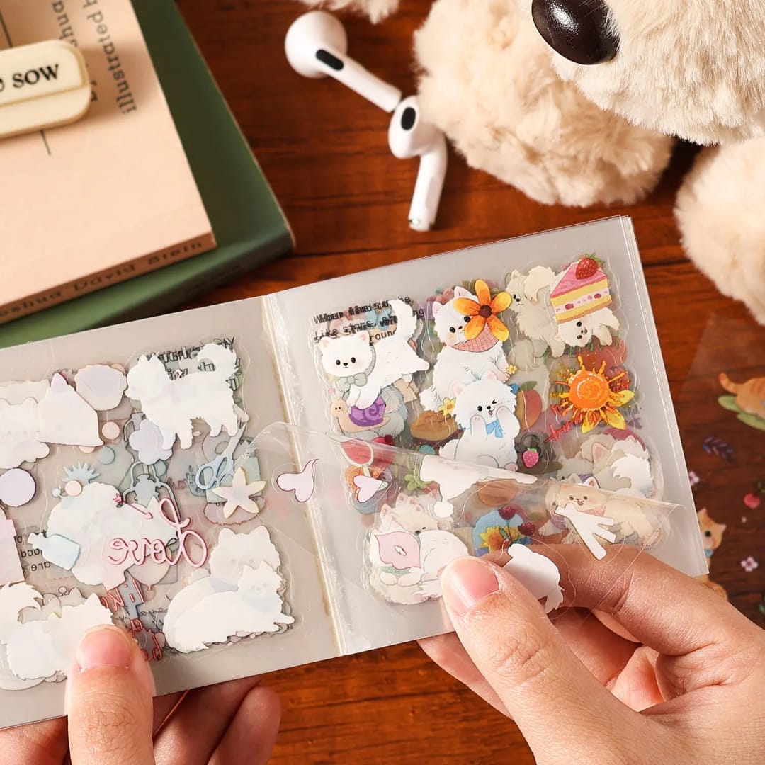 Premium Kitty Sticker book for Journaling & Scrapbooking l Pack of 1 contains 20 sheets