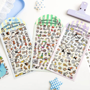 ( Buy 1 Get 1 Free ) Premium mini Animal Aesthetic Sticker Sheets | Pack of 1 contains 2 sheets
