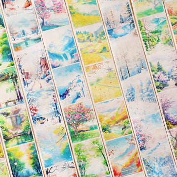 (Buy 1 Get 1 Free ) Premium Scenic sticker Washi Tape l Pack of 1 Roll