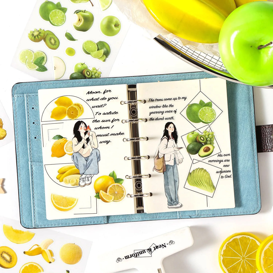 (Buy 1 Get 1 Free) Cute Fruits Journaling Stickers | Pack of 1 contains 4 sheets