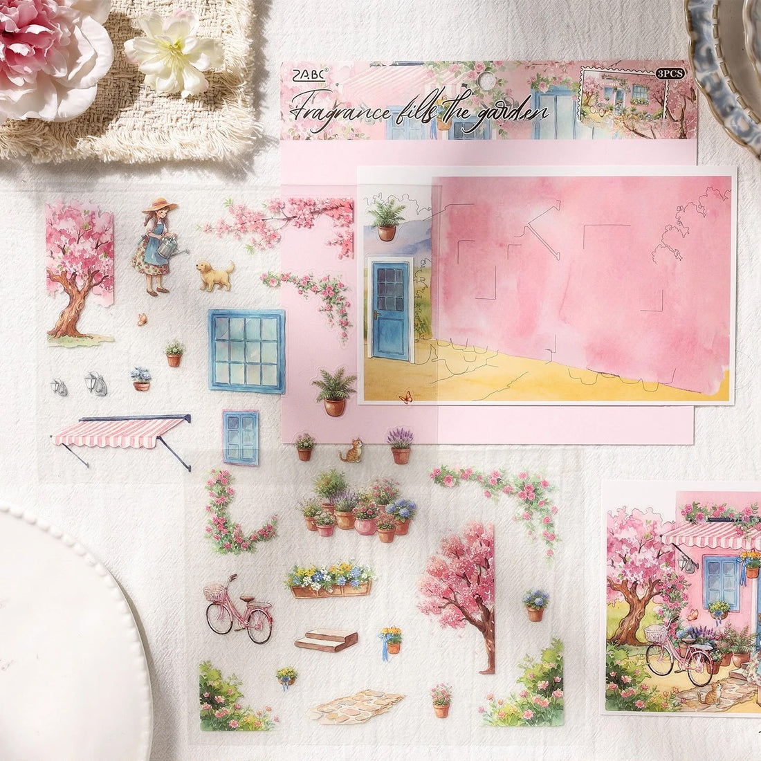 ( Buy 1 Get 1 Free ) Beautiful Landscape Aesthetic Sticker Sheets | Nature & Cottage Theme | Pack of 1 contains 3 sheets