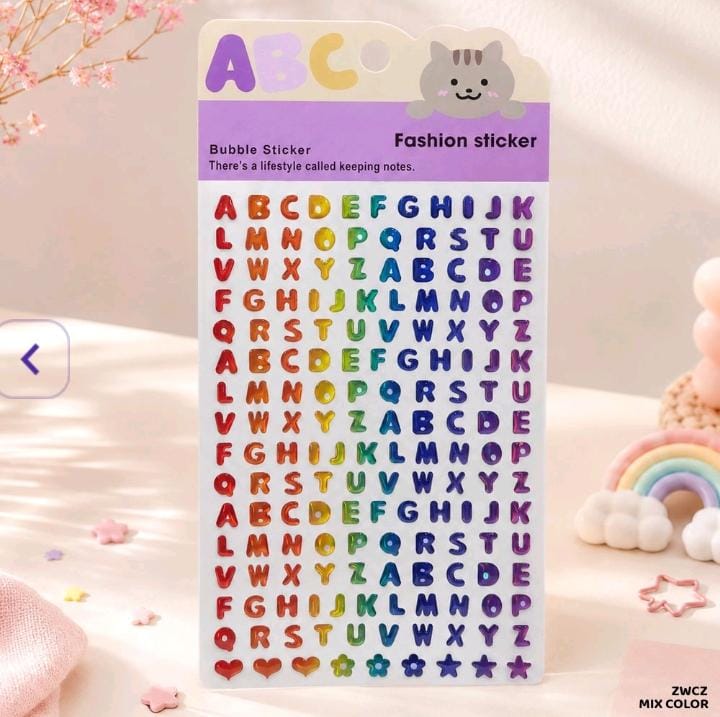 Premium Alphabet sticker for crafts l journaling & scrapbooking l Pack of 1 sheets