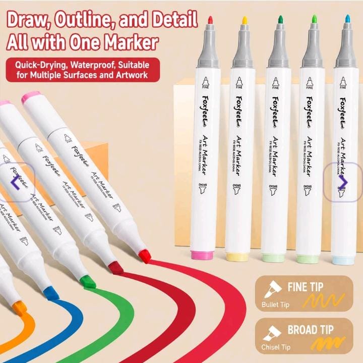 Premium Artist Dual-tip Smooth Alcohol Markers With Pouch l Pack of 1