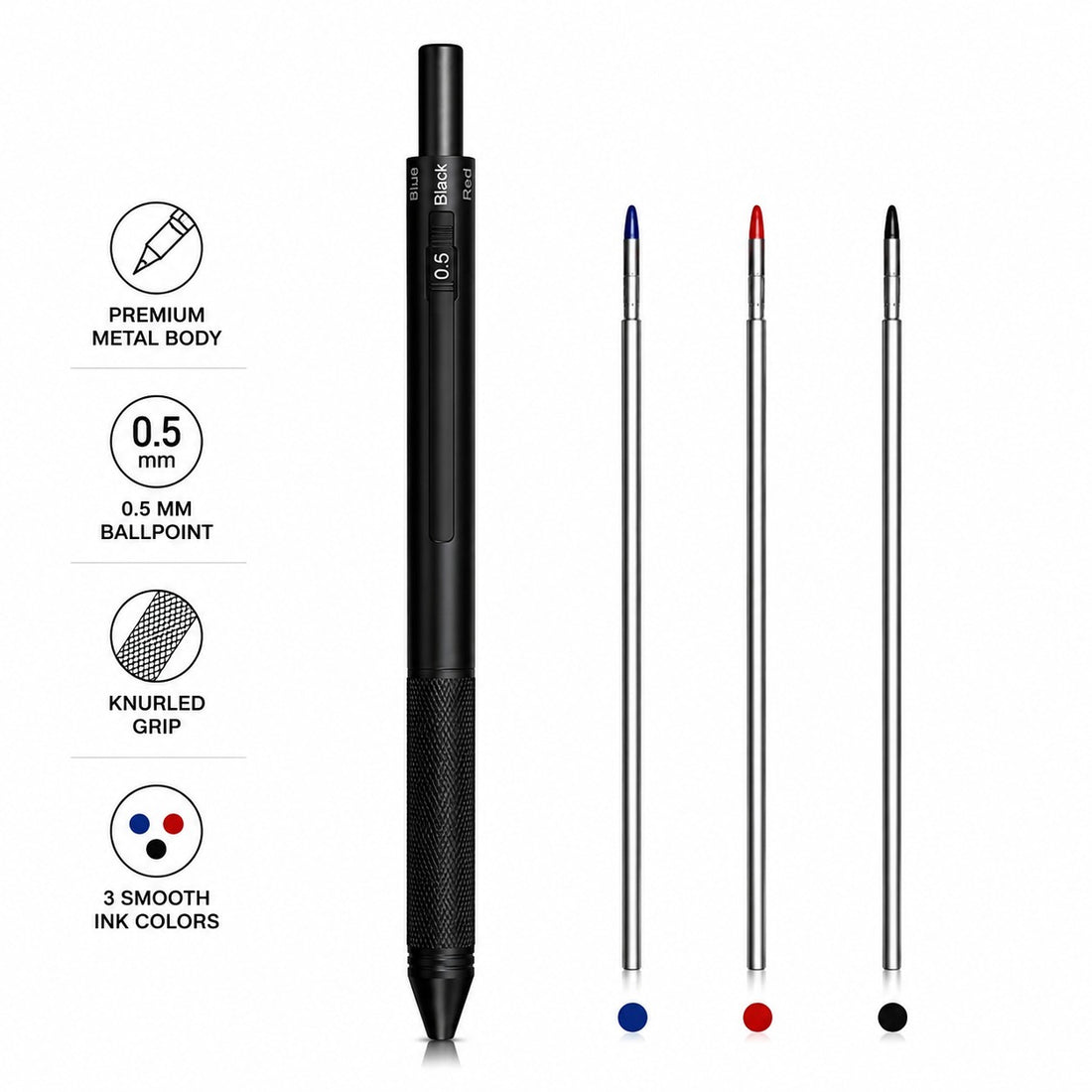 Vector 4 & Vector 5 Pen Lead Refill Combo | OZZIE OZ Lead Box + Blue, Red & Black Refills