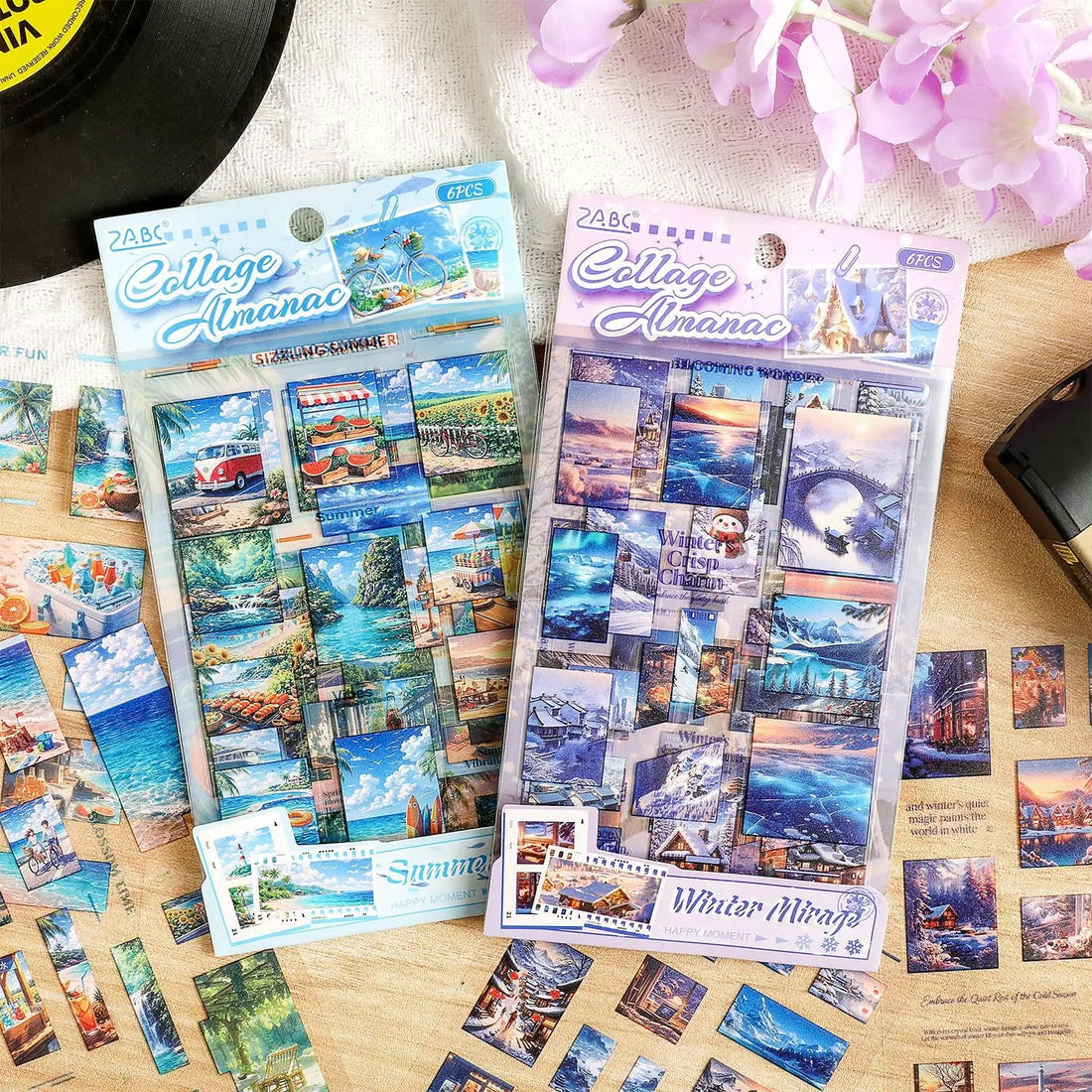 Premium Scenic Stickers l  Pack of 6 Sheets l Stickers for Journaling & Scrapbooking