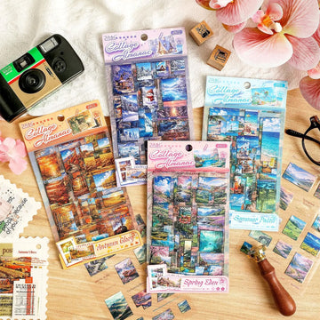 Premium Scenic Stickers l  Pack of 6 Sheets l Stickers for Journaling & Scrapbooking