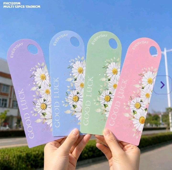 Premium Flower Holder Card (Pack of 12 pcs) | Best Luck | Premium 2026 Edition | 13 x36 CM