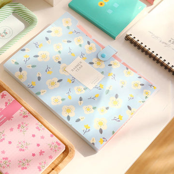 Pastel Floral A4 Expanding File Folder For Important Documents 5  Pocket Folder Organizer l Pack of 1 file