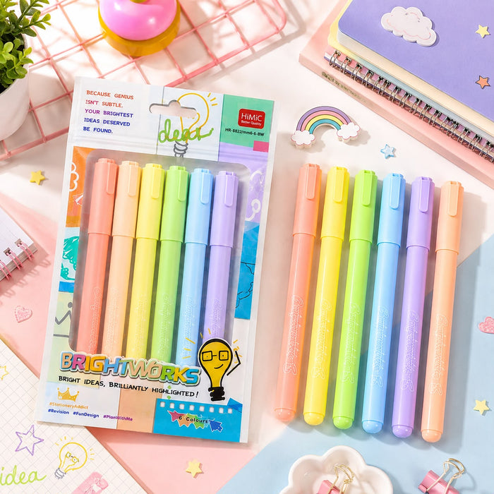 Premium Pastel Morandi Highlighter and midliners (6pcs) Pack of 1