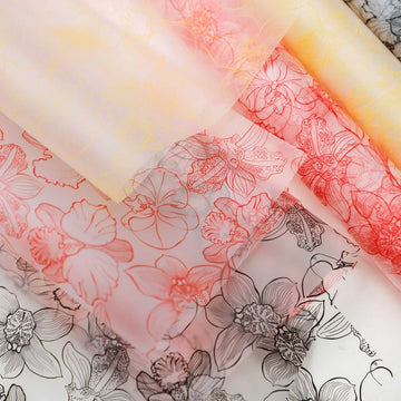 Premium Floral Wrapping Paper Sheets (20 Sheets) - Elegant Prints & Vibrant Color