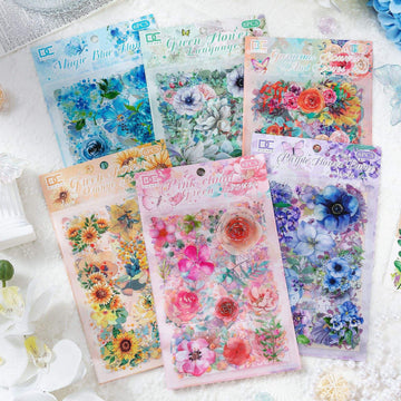 (Buy 1 Get 1 Free) Premium Floral Journaling Stickers l Pack of 4 Sheets l Elegant Floral Stickers for Scrapbooking & Planners
