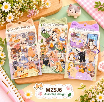 (Buy 1 Get 1 Free) Cute PUPPY Pet stickers for Journaling and scrapbooking l Pack of 1 contains 4 sheets l 100x150mm