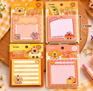 (BUY 1 GET 1 FREE) (New Launched) Premium cute Kawaii Sticky Notes l Pack of 1 contains 60 Sheets I Cute cartoon sticky notes
