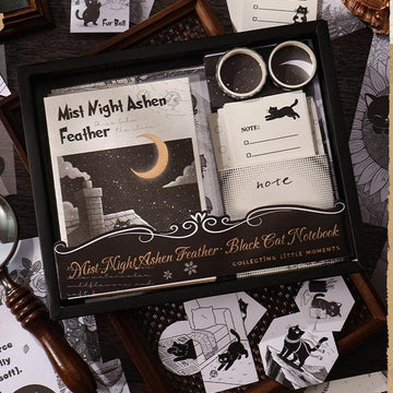 Black cat l The kitty lovers heaven Journaling & Scrapbooking Kit | 2026 Edition | 128 Piece Set