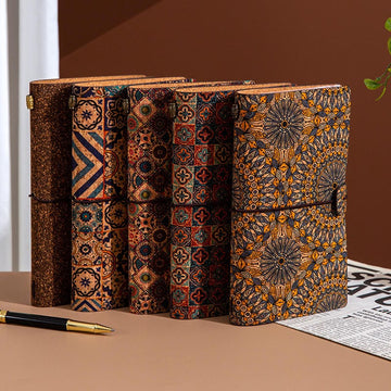 Vintage bohemian Journal Diary for gifting With card holder (Brown and white paper )  l pack of 1 diary l 20x12cm