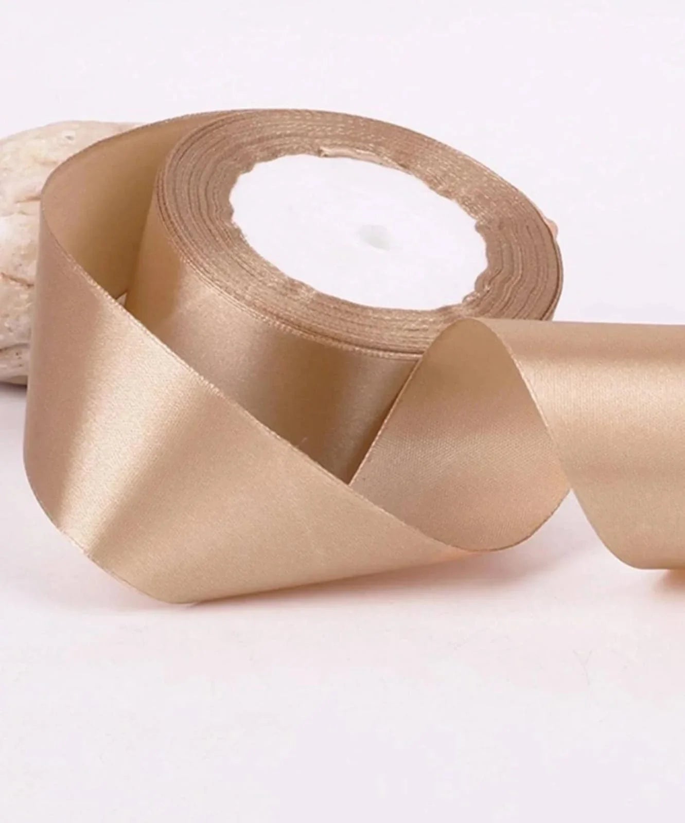 Premium Pastel double faced satin ribbon l Soft Peach