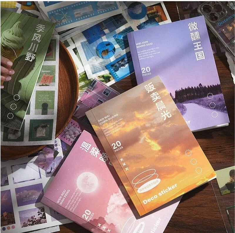 Aesthetic Decoration   sticker book for journaling and scrapbooking - pack of 20 sheets