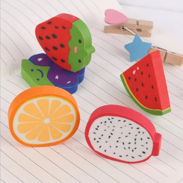 Cute Fruit Shaped Erasers -Pack of 1 contains 4 eraser