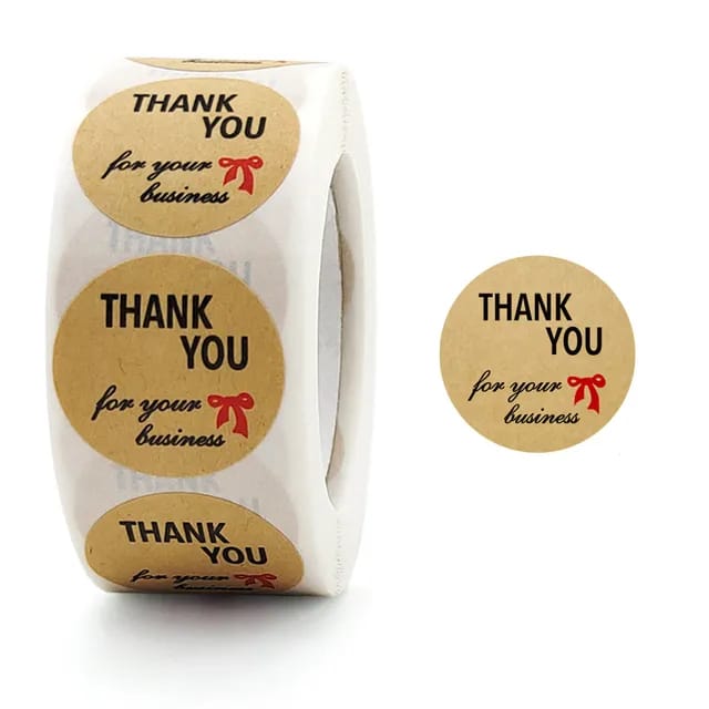 (JUMBO ROLL) Thank you labels for your small business (500 Labels) 1inch