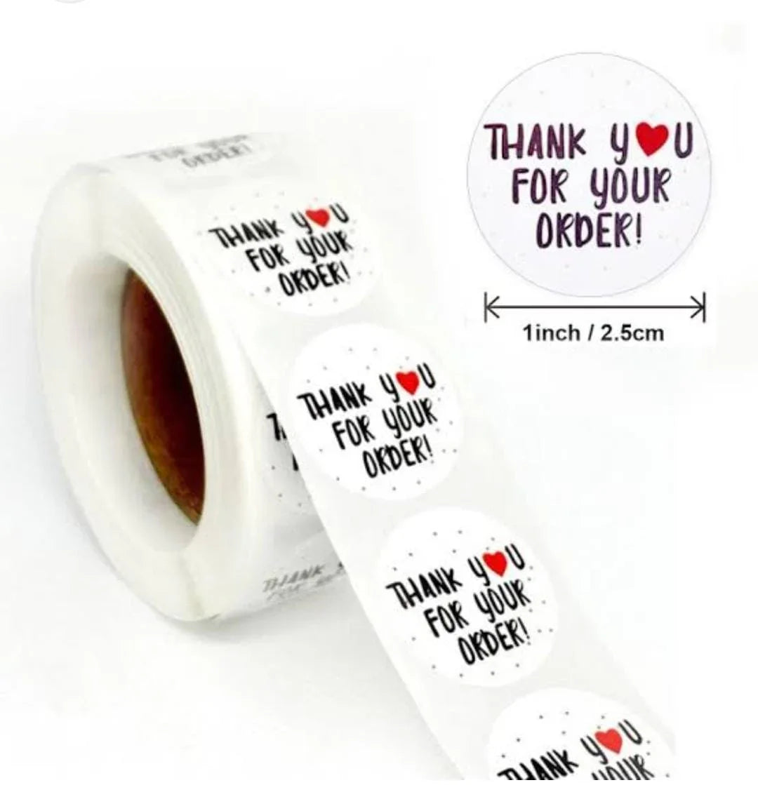 (JUMBO ROLL) Thank you labels for your small business (500 Labels) 1inch CDA10