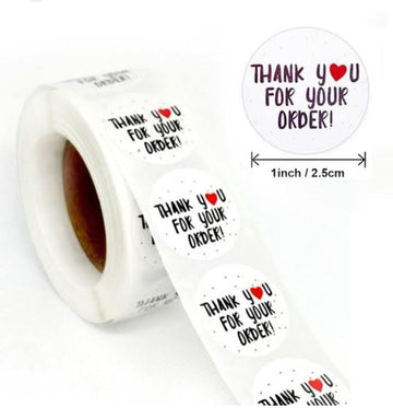 (JUMBO ROLL) Thank you labels for your small business (500 Labels) 1inch