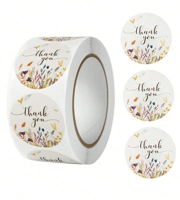 (JUMBO ROLL) Thank you labels for your small business (500 Labels) 1 inch