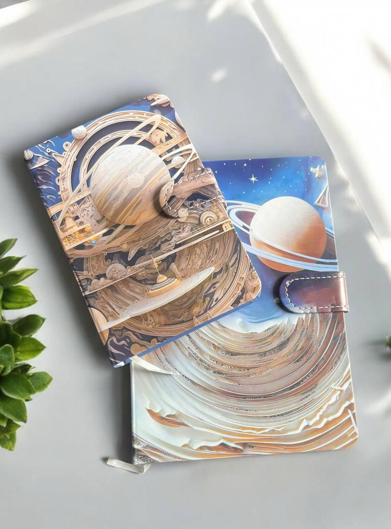 Retro Space Journal Diary with magnet lock for 2026