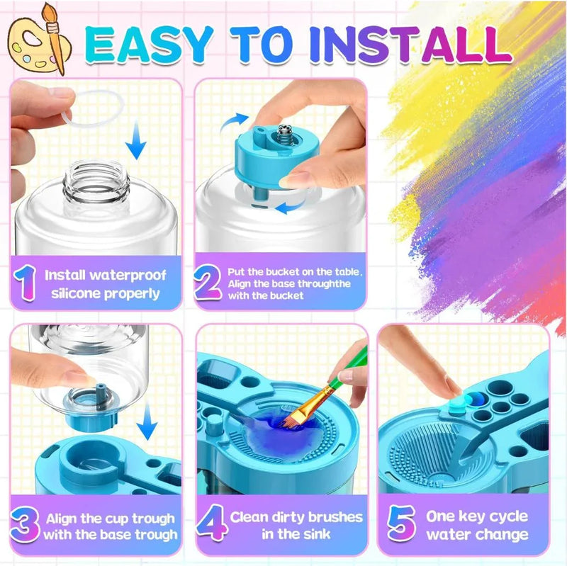 (BUY 1 GET 1 FREE) Automatic Brush Cleaner for Artists | Premium German 6-in-1 design