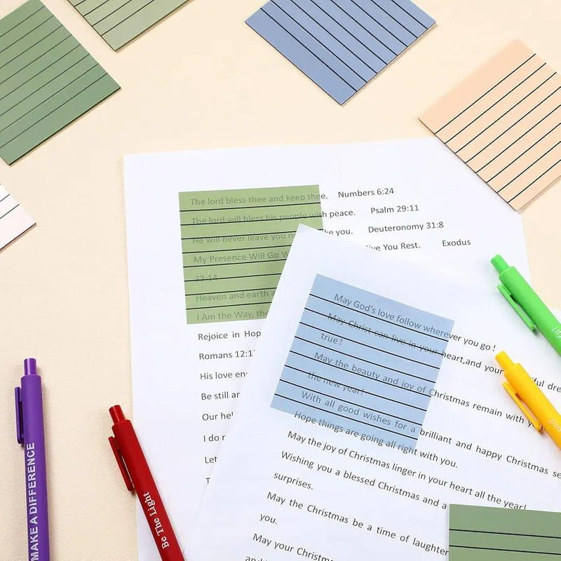 Morandi transparent 3X3 Sticky Notes | Waterproof Ruled Morandi sticky Notes | 50 Sheets | Assorted Colour