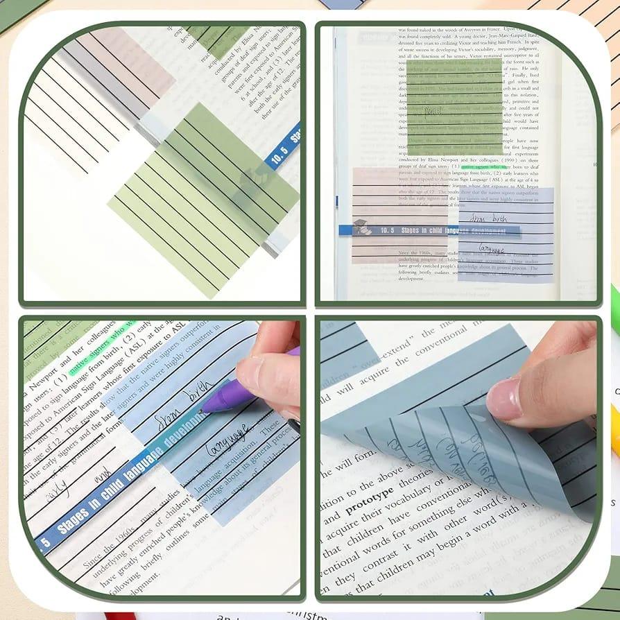 Morandi transparent 3X3 Sticky Notes | Waterproof Ruled Morandi sticky Notes | 50 Sheets | Assorted Colour