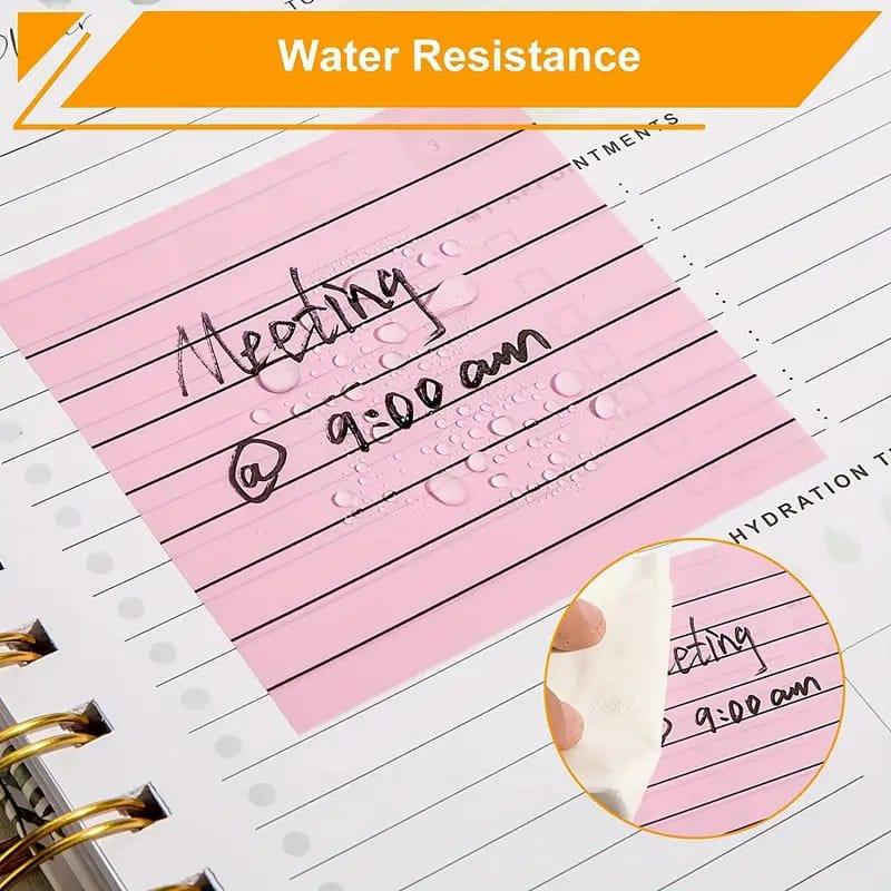 Morandi transparent 3X3 Sticky Notes | Waterproof Ruled Morandi sticky Notes | 50 Sheets | Assorted Colour
