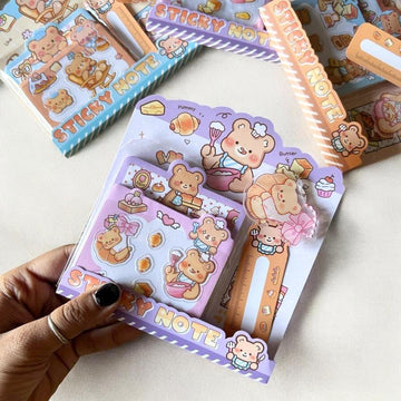 Cute bear Sticky notes with pendant l Pack of 1