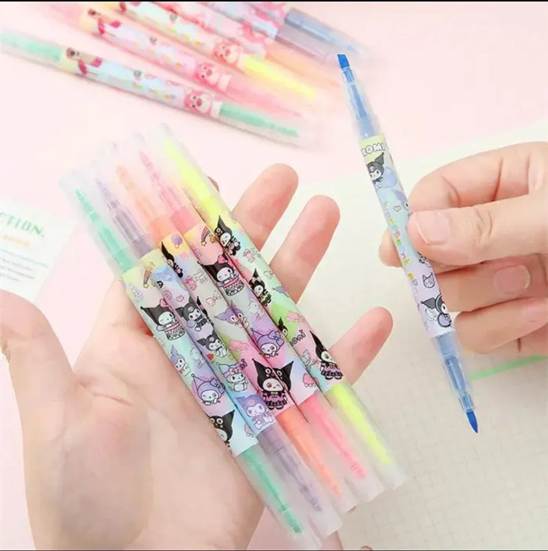 (Buy 1 Get 1 Free ) Unicorn Dual-Tip Highlighter Pen | Pack of  6 pens