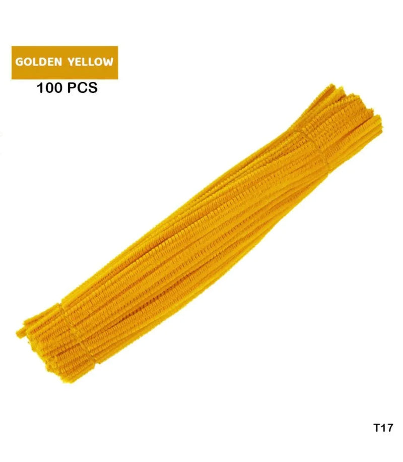 Golden Yellow Plain Pipe Cleaner for Craft and Bouquet l Pack of 100Pc