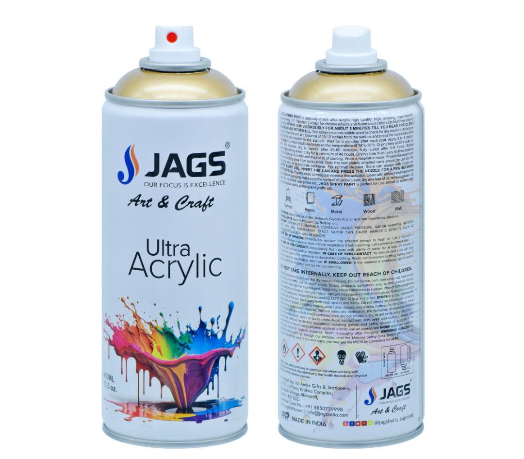 Jags Ultra Acrylic Spray Paint – 400ml Metallic Gold